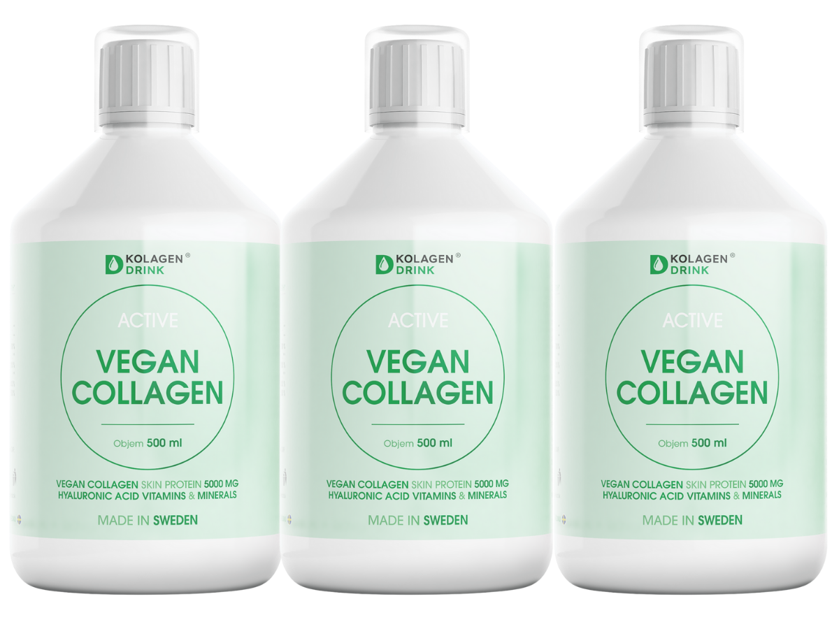 60-denní program KolagenDrink Active Vegan Collagen kolagen pro vegany 3 x 500 ml