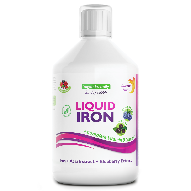 Swedish Nutra Liquid Iron, tekuté železo s B-komplexem 500 ml