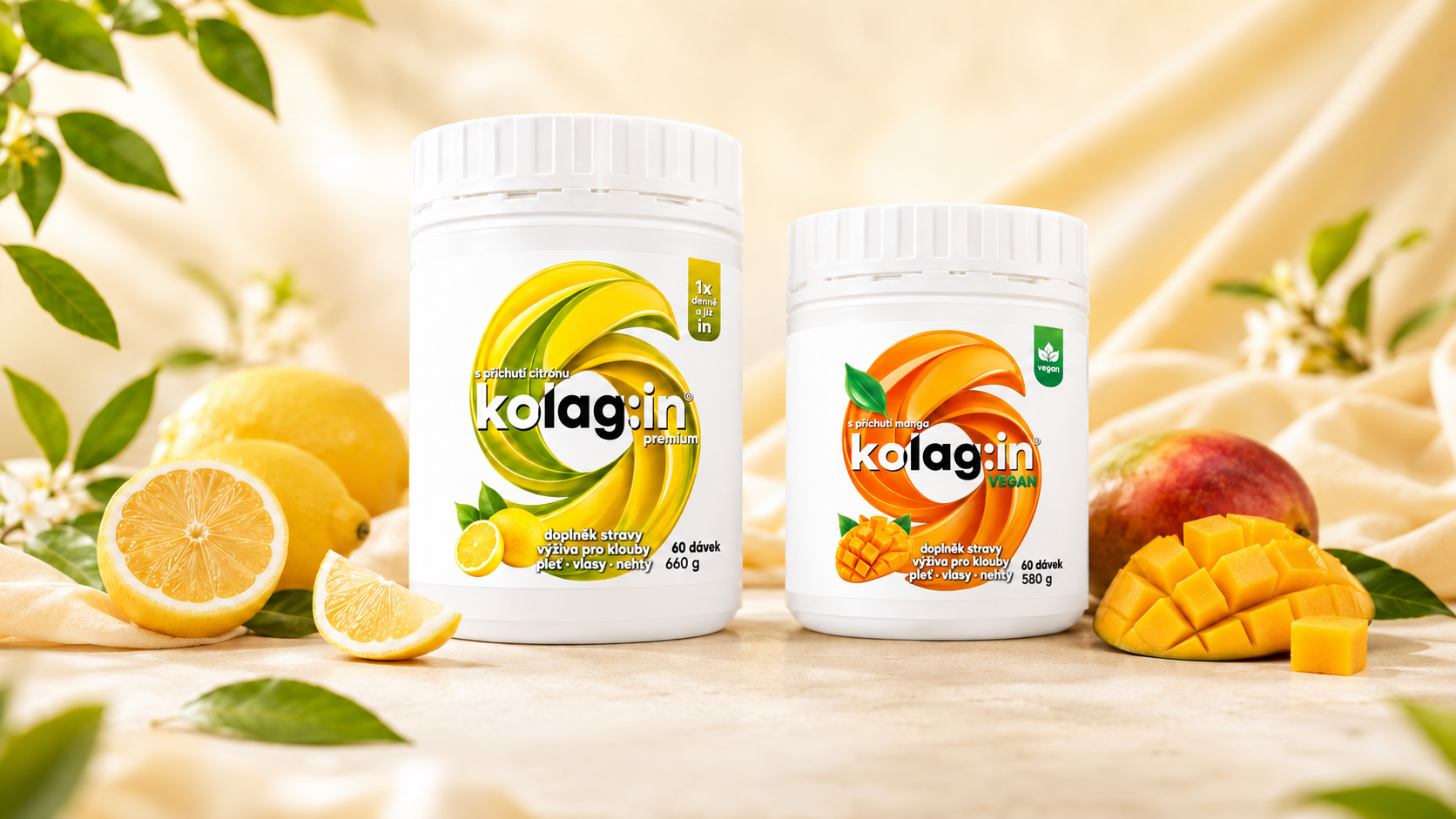 Kolagin PREMIUM Lemon and Kolagin VEGAN Mango
