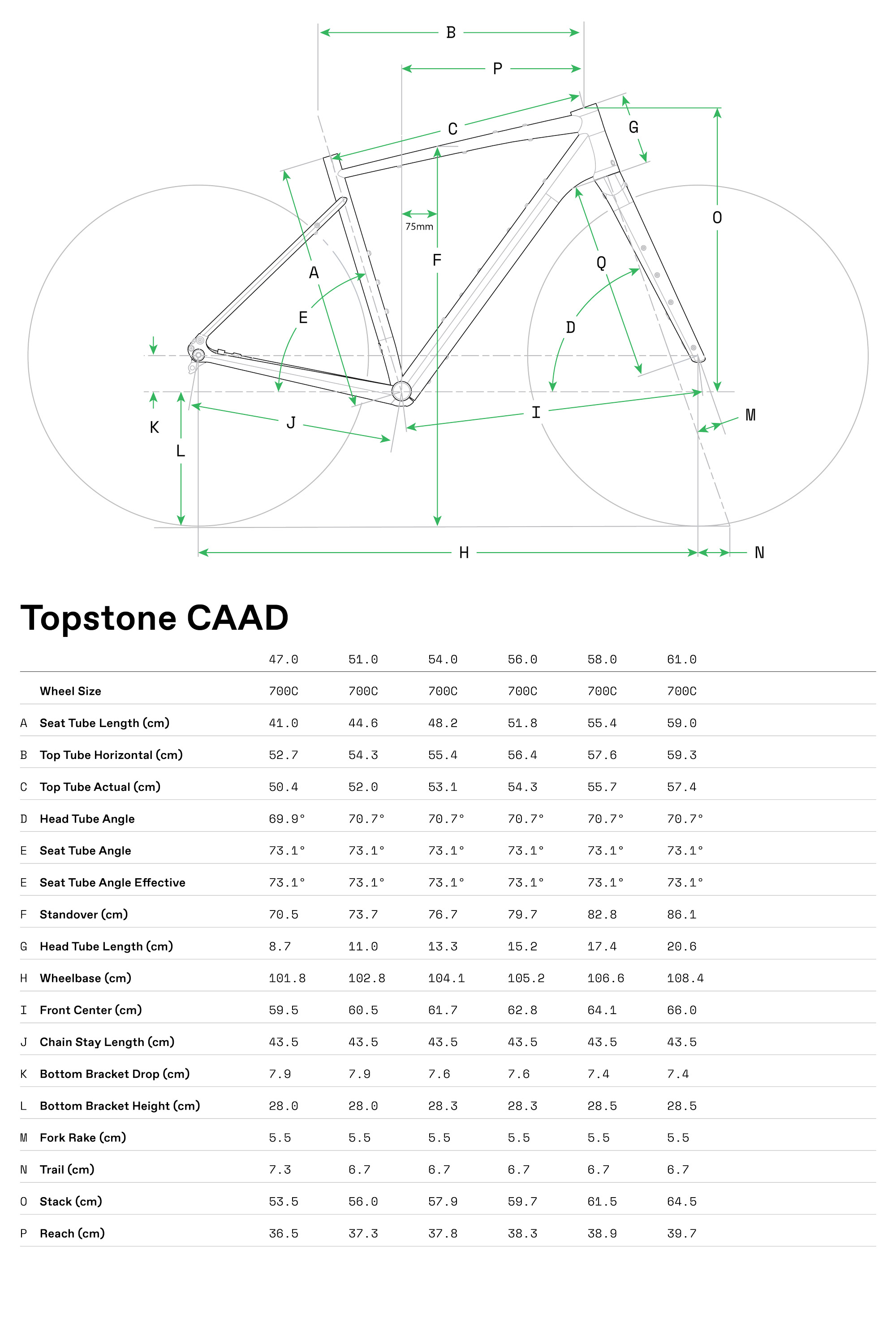 Geometrie Cannondale Topstone CAAD