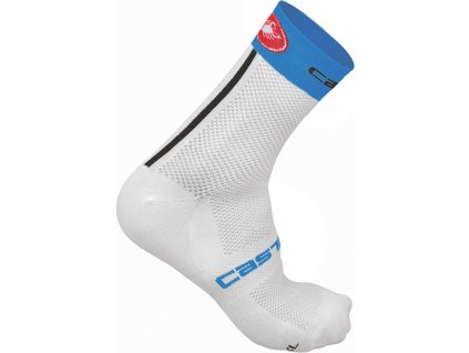 Castelli Free 9 Socks Cycling Socks White Blue SS17 CS1304015909