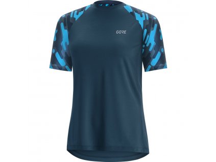 GORE C5 Women Trail Short Sleeve Jersey deep water blue dynamic cyan