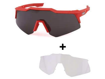 brýle 100% Speedcraft Soft Tact Stone Grey HiPER Coral Lens
