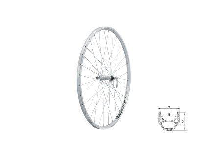 Zapletené kolo přední KLS DRAFT V-brake F, 28/29", silver 19mm