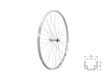 Zapletené kolo přední KLS EVENT V-brake F, 28", silver
