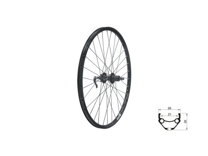 Zapletené kolo zadní KLS DRAFT DSC R, 27,5", black