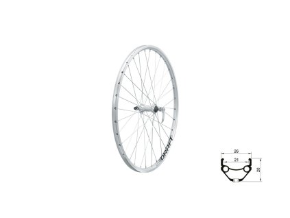 Zapletené kolo přední KLS DRAFT V-brake F, 26", silver