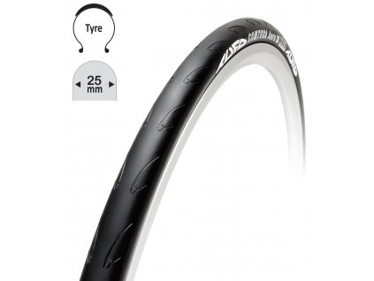 plášť TUFO Comtura Aero 25 700x25C, kevlar, černý (Varianta použití: Road, rozměr: 700C, typ: patka - kevlar, šířka: 25 mm)