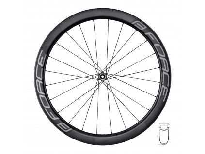 kolo přední siln. F TEAM SP KARBON DISC 50 plášť. (Varianta materiál ráfku: karbon, použití: Přední, rozměr: 700C, typ brzdy: disková, typ ráfku: pláštový)