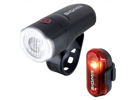 světla SIGMA AURA 30/CURVE, přední+zadní (umístění přední a zadní, baterie USB dobíjecí)