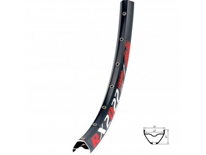 ráfek REMERX RX 2027 DISC 622x27, 32děr, černý (Varianta materiál: hliník, počet děr: 32 děr, rozměr: 29 palců, typ brzdy: disková, typ ráfku: pláštový)