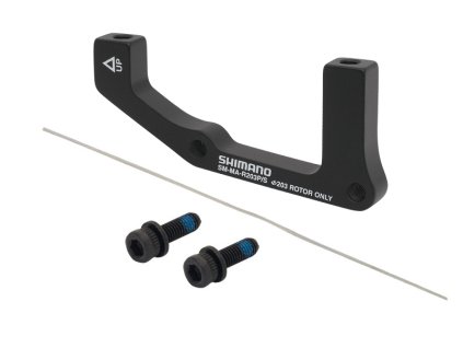adaptér zadní SHIMANO POST/ STAND 203mm, černý (průměr 203 mm, umístění zadní)