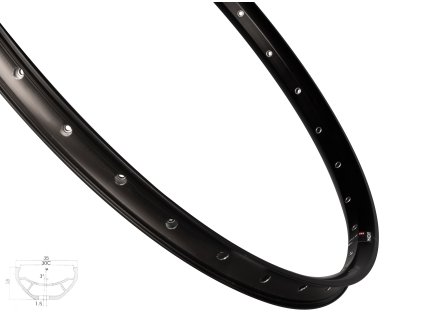 ráfek MACH1 TRUCKY 30 DISC 584x30, 32 děr, černý (Varianta materiál: hliník, počet děr: 32 děr, rozměr: 27,5 palců, typ brzdy: disková, typ ráfku: pláštový)