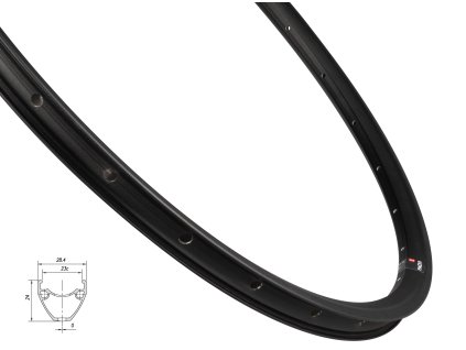 ráfek MACH1 PULSE GRAVEL DISC 622x23, 28 děr,čer (Varianta materiál: hliník, počet děr: 28 děr, rozměr: 700C, typ brzdy: disková, typ ráfku: pláštový)
