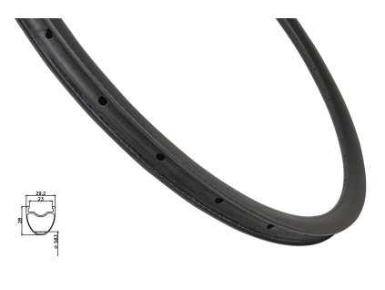 ráfek MTB 29" plášťový KARBON 28mm, 28děr (Varianta materiál: karbon, počet děr: 28 děr, rozměr: 29 palců, typ brzdy: disková, typ ráfku: pláštový)