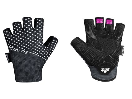 cyklistické rukavice FORCE POINTS LADY bez zapínání,černo-bílé (velikost L)