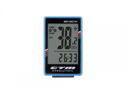 cyklopočítač bezdrátový CTM BD-20W modrý