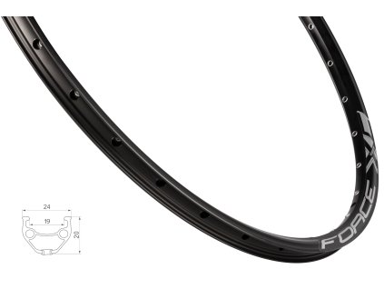 ráfek 26" FORCE XC BASIC DISC 559x19, černý (Počet děr 32 děr)