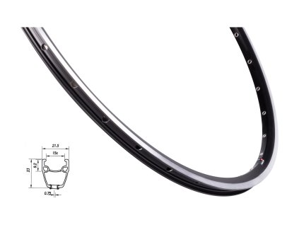 silniční ráfek MACH1 ROAD RUNNER 622x15 černý (Počet děr 32 děr)