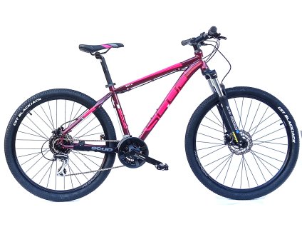 horské 27,5" kolo SCUD 27,5" Acera 3x8 disc vínová/růžová
