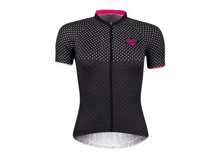 dres F POINTS LADY kr. rukáv, černo-růžový M (velikost  M)