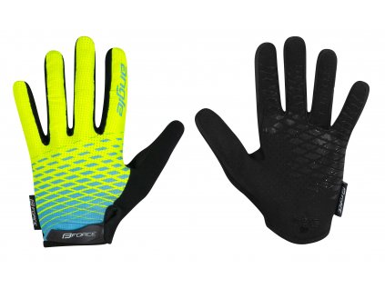 rukavice FORCE MTB ANGLE letní, fluo-modré L (velikost  L)