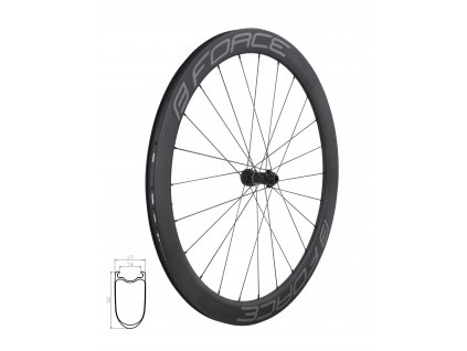 kolo přední siln. F TEAM SP KARBON DISC 50 plášť. (Varianta materiál ráfku: karbon, použití: Přední, rozměr: 700C, typ brzdy: disková, typ ráfku: pláštový)