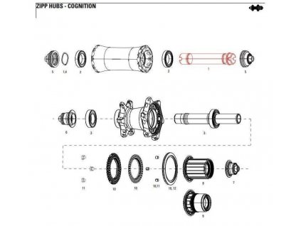 ZIPP 11.2018.032.000 - ZIPP AXLE FRONT COGNITION NSW (Velikost Uni)