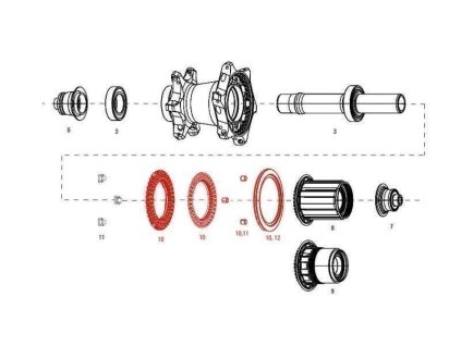 ZIPP 11.2018.035.000 - ZIPP CLUTCH ASSY WITH SEAL REAR COGNITION NSW (Velikost Uni)