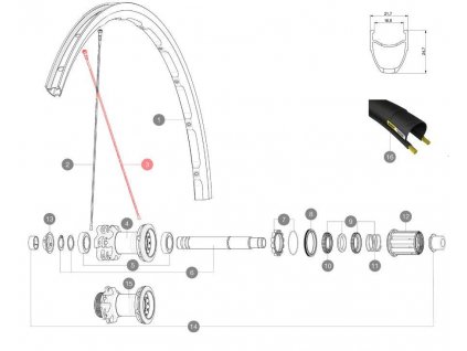 MAVIC MAVIC KIT 12 RR DS KSYRIUM DISC FLAT SPOKE 289MM (V3660501) (Velikost Uni)