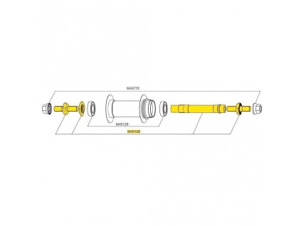 MAVIC MAVIC REAR COMETE TRACK AXLE + ADJT.NUT + FORK SUPPORTS (M40128) (Velikost Uni)