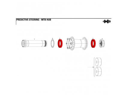 SRAM 11.1918.003.110 - SR HUB BEARING SET FRT PREDICTIVE STEERING (Velikost Uni)