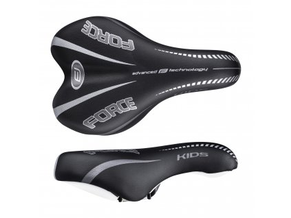 sedlo FORCE KIDS 16-20" dětské, černo-šedé (určení dětské, vzpěry plast)
