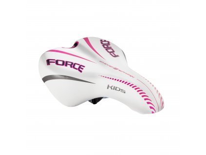 sedlo FORCE KIDS 16-20" dětské, bílo-růžové (určení dětské, vzpěry plast)