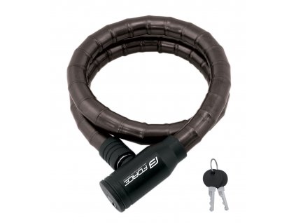 zámek FORCE článkový bez držáku 80cm/18mm, černý (typ klíčkový, držák ne)