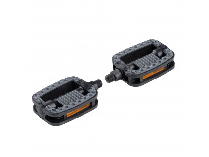 pedály FORCE 807 plast PROTISKLUZ, černo-šedé (typ klasické, použití Cross, materiál plast)