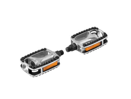 pedály FORCE TREK hliník PROTISKLUZ,černo-stříbrné (typ klasické, použití Cross, materiál hliník)