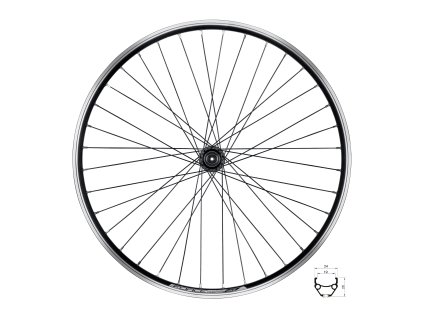 kolo zadní FORCE CLASSIC 559x19 "V" FHT3000 36d (Varianta materiál ráfku: hliník, použití: zadní, rozměr: 26 palců, typ brzdy: ráfková, typ ráfku: pláštový)