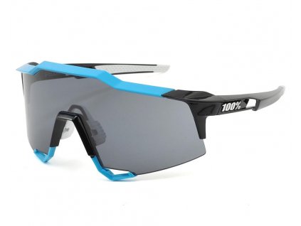 100% Speedcraft Sunglasses (Cyan/Black) (Long Smoke Lens)