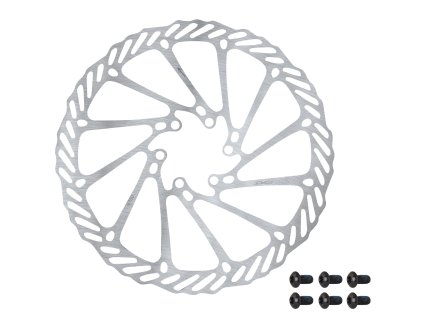 kotouč brzdový FORCE-2 180 mm, 6 děr, stříbrný (typ 6-ti děrový, průměr 180 mm)