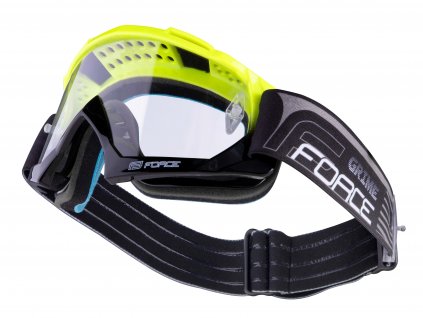 brýle FORCE GRIME sjezdové černo-fluo, čiré sklo (Varianta barva obruby: fluo, barva skla: čirá, skla: polykarbonátová, určení: sjezdové)