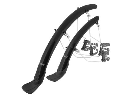 blatníky FORCE WIN38 Aluflex 28" + vzpěry, černé (rozměr 700C, umístění přední a zadní)