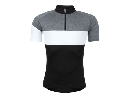 dres FORCE VIEW krátký rukáv,černo-šedo-bílý M (velikost  M)