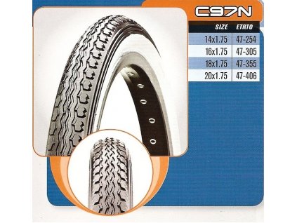 Plášť CST 14x1,75 C-97N 47-254 celočerný