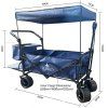 LUARO Travel trolley foldable with canopy navy blue 181407