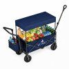 LUARO Travel trolley foldable with canopy navy blue 182634