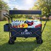 LUARO Travel trolley foldable with canopy navy blue 182636