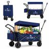 LUARO Travel trolley foldable with canopy navy blue 182631