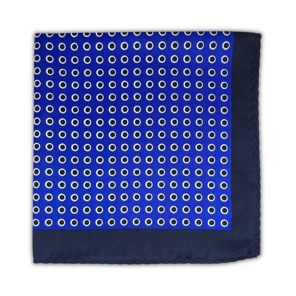 Modrý kapesníček do saka Dots s tmavými puntíky