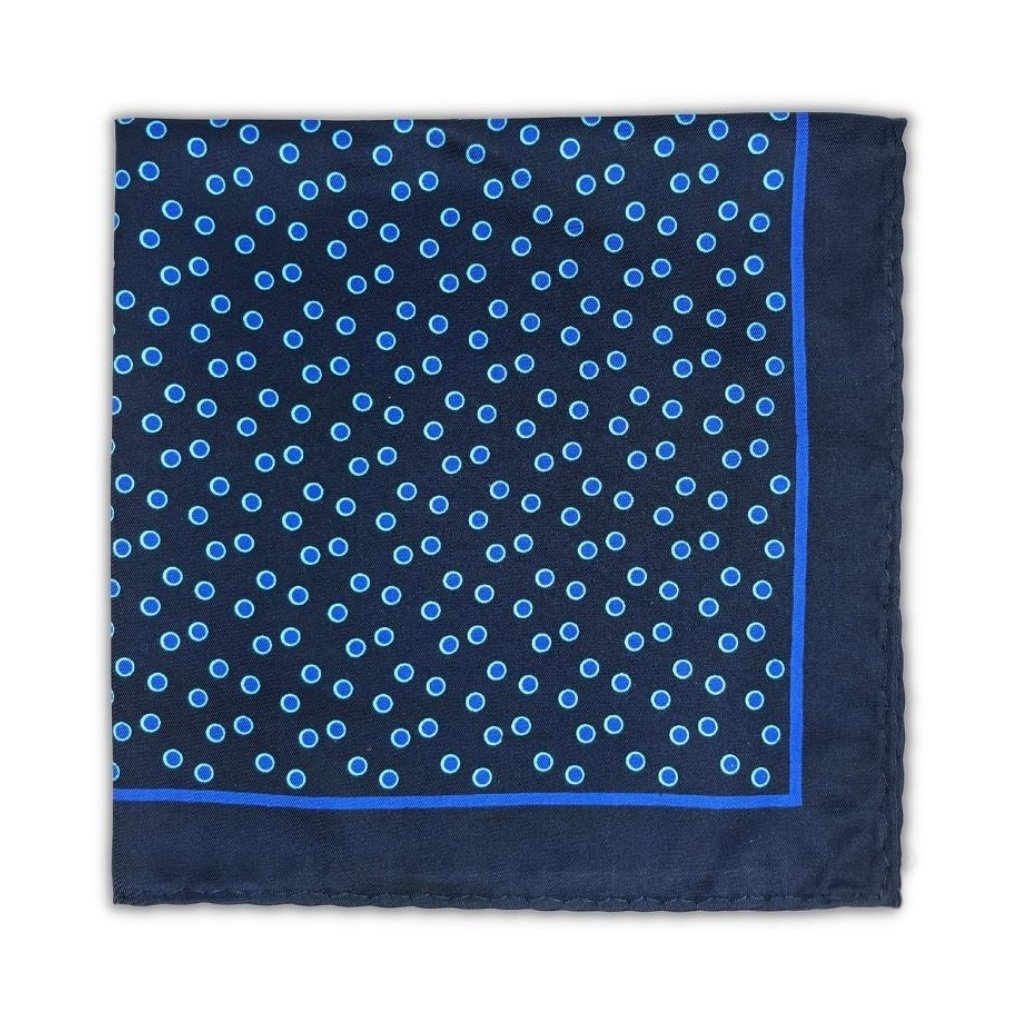 Tmavě modrý kapesníček do saka Dots s modrými puntíky